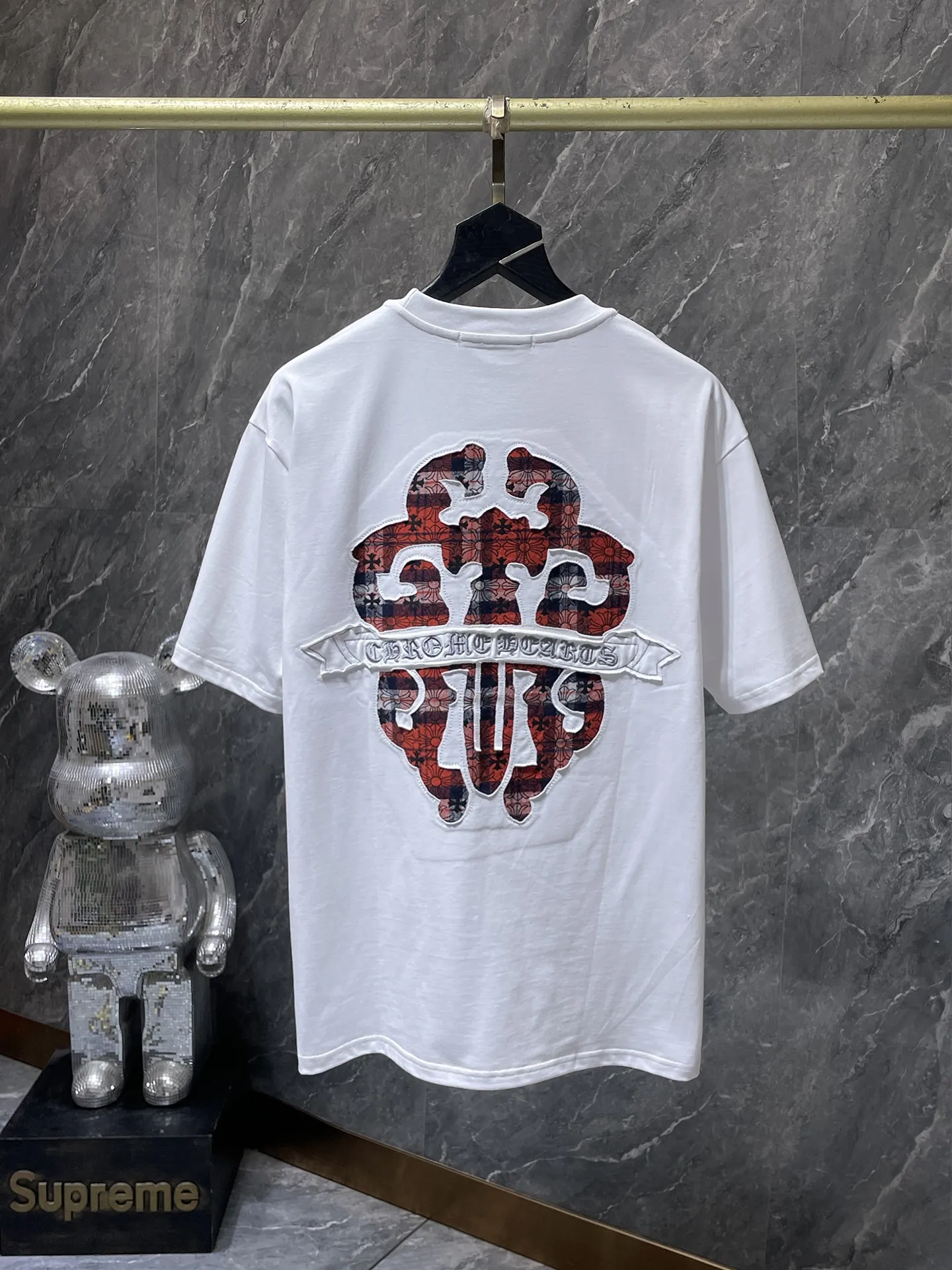 P170 new Chrome Hearts 25ss high version for summer! High-weight, environmentally friendly, high-quality top-quality fabric 260g~285g Krobajian Heavy Industry hand-applied embroidered short-sleeved heavy industry embroidery! ! ! Tens of thousands of needles! ! Counter synchronized replica version 1:1 Recommended colors: black white